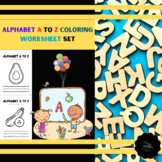 Alphabet A to Z Coloring Worksheet Set