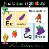 Fruits and Vegetables Cards, Alphabet flashcards