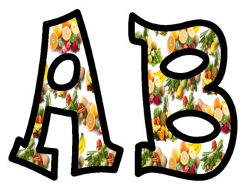 Preview of Fruits and Vegetables Bulletin Board Letters