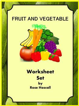 fruits and vegetables theme learning colors matching counting worksheets