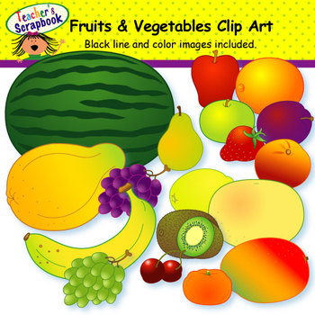 Preview of Fruits and Vegetables Clip Art