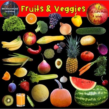 Preview of Food Groups Fruits and Vegetables Clip Art Photo & Artistic Digital Stickers