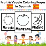 Fruits and Vegetables Coloring Pages in SPANISH for Kids -