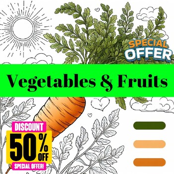 Preview of Fruits and Vegetables Fun: A Coloring Activity for Kids