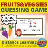Fruits and Vegetables Guessing Game BOOM CARDS™ for Distan