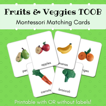 Preview of Fruits and Vegetables Montessori Matching Cards (SafariLtd Toob) **EDITABLE**