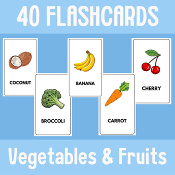 Preview of Fruits and Vegetables Printable Flashcards