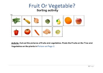 Preview of Fruits and Vegetables Sorting Activity