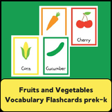Fruits and Vegetables Vocabulary Flashcards educational, prek-k