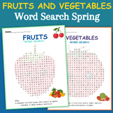 Fruits and Vegetables Word Search Spring Puzzle Vocabulary