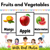 Fruits and Vegetables with Real Photos Flash Cards | 20 Fr