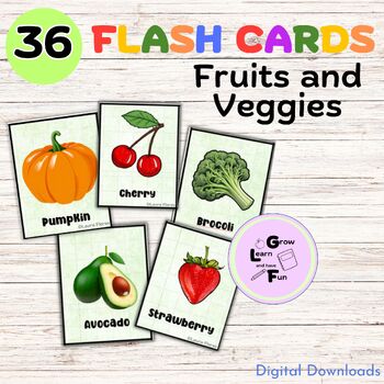 Preview of Fruits and Veggies Flash Cards