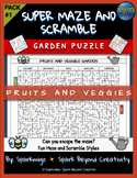 Fruits and Veggies Super Maze and Scramble Puzzle Game Spr