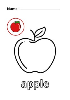 Fruits and their Names pdf coloring booklet for children by future buds