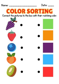 Fruits color sorting by Teacher Jipat | TPT