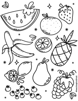 Preview of Fruits colouring page / Las Frutas hoja para colorear