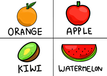 Preview of Fruits flash card(Word card)
