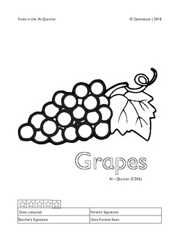 Fruits mentioned in Al-Quran Colouring Sheet by DennaSoar | TpT