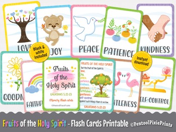 Preview of Fruits of the Holy Spirit, Flash Cards, Fruits of the Spirit, Flashcards