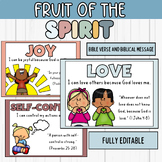 Fruits of the Spirit: Bible Verses Christian Posters  - Editable