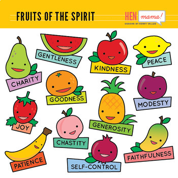 Fruits of the Holy Spirit Clip Art by HenMama Designs | TpT