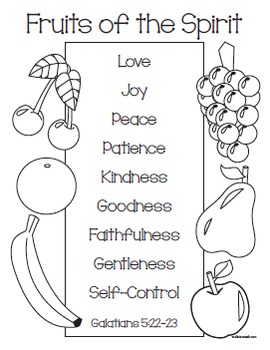 Fruits of the Spirit Coloring Page by FrontDesk Studio | TpT
