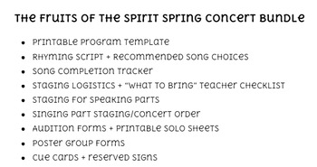 Preview of Fruits of the Spirit Concert Bundle