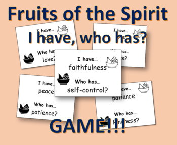 Preview of Fruits of the Spirit - I have, who has? | Reading Card Activity