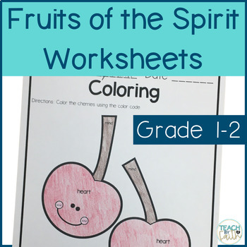 Preview of Fruits of the Spirit Bible Lesson Worksheets for First and Second Grade