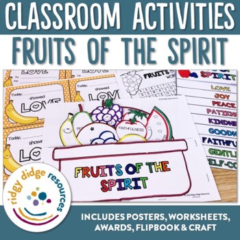 fruits of the spirit posters worksheets activities by ridgy didge