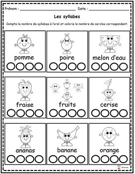 Compteur de syllabes à imprimer pour former et lire des syllabes