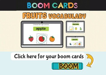 Preview of Fruits  vocabulary. Digital Task Cards | Boom Cards | Distance Learning