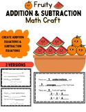 Fruity Addition + Subtraction Math Craft + Fact Families +