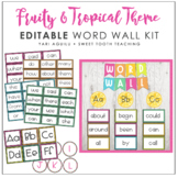 Colorful Word Wall Kit | EDITABLE | Fruity & Tropical Decor Theme