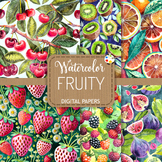 Fruity - Watercolor Sweet Dessert Surface Backgrounds