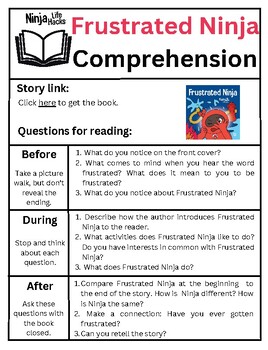 Angry Ninja Book Summary, Discussion Questions, & Worksheet