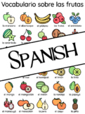 Frutas: Flash cards, Word search, Crossword and Word Wall 