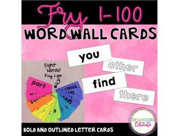 Preview of Fry 1-100 Word Wall Word Flashcards