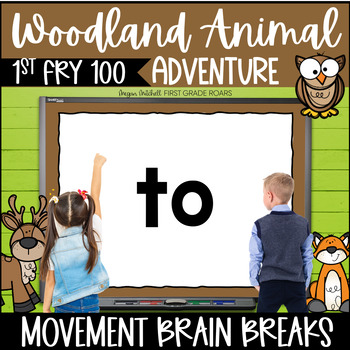 Preview of Fry 100 Sight Words Reading & Decoding Animal Adventure Movement Break