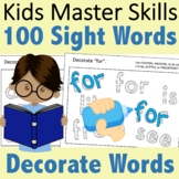 Fry 100 Sight Words - Decorate Words for Practice