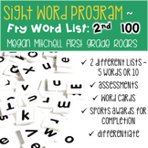 Fry Sight Word Program 2nd 100  Lists, Assessments, & Word Cards