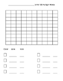 Fry First 100 Graphing Sheet for Self-Monitoring/Tracking 