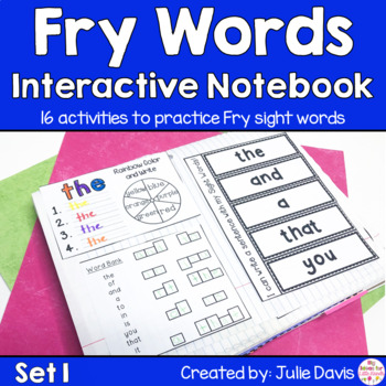 Preview of Sight Word First 100 Set 1 Interactive Notebooks Activities