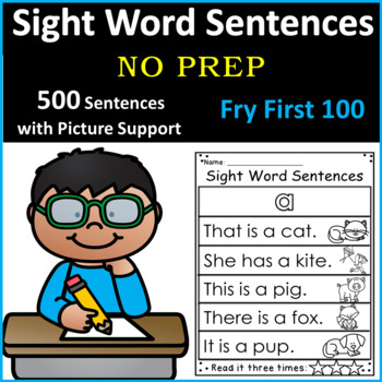 Preview of Fry First 100 | Sight Word Sentences