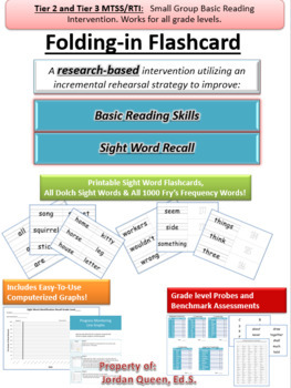 Preview of Fry Frequency and Dolch Sight Word Basic Reading RTI / MTSS Intervention Program