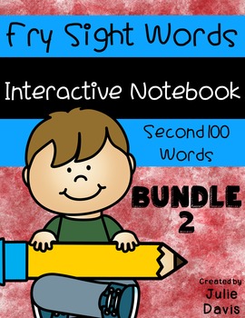 Preview of Sight Word Second 100 Words Interactive Notebooks Bundle