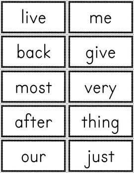 Flash Cards Sight Words 