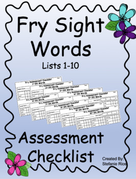 Preview of Fry Sight Word Assessment Checklist