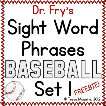 Preview of Fluency with Fry Sight Word Phrases Baseball- List 1