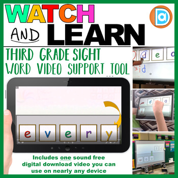 Preview of Every | Watch & Learn Sight Words, Third Grade Sight Word Support Resource